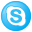 social skype button blue 32
